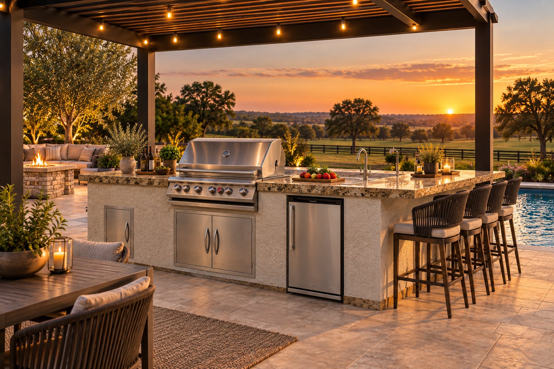 Covered outdoor kitchen